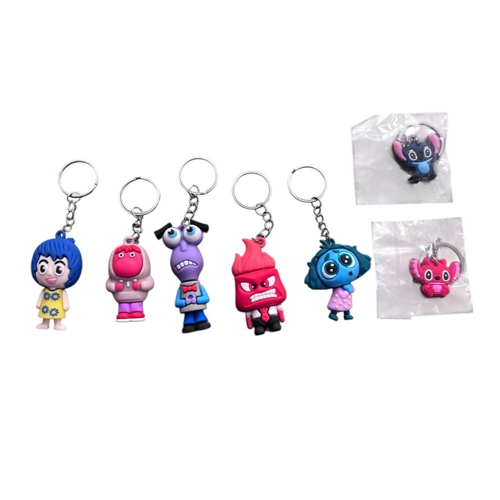 Inside Out Colorful Character bag charm/Key chain Set. New